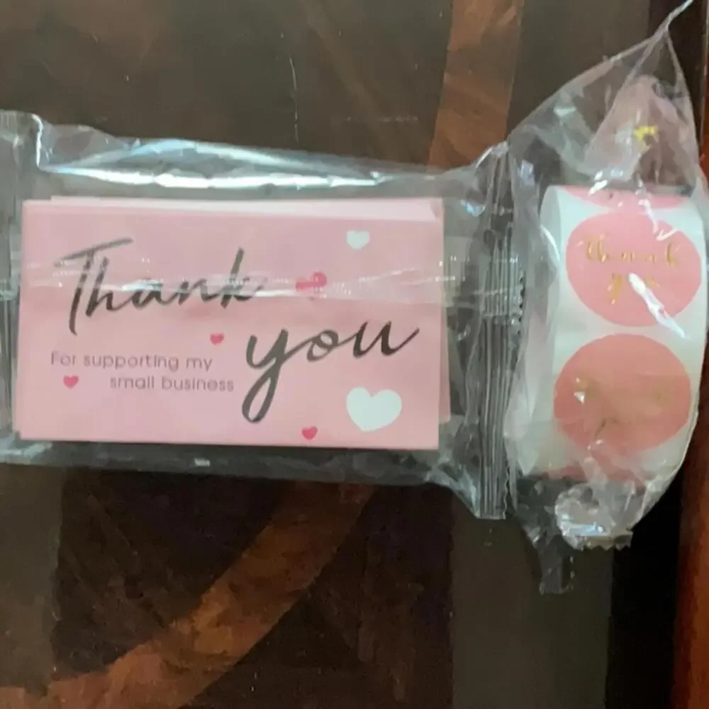 550 Thank you business cards and stickers